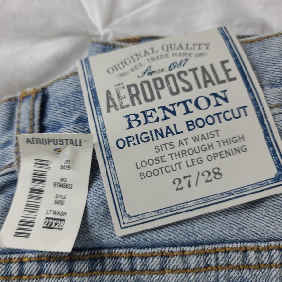 Aeropostale Jeans NOS Y2K Denim Mens 27/28 Distressed Benton Bootcut Light - Picture 2 of 15